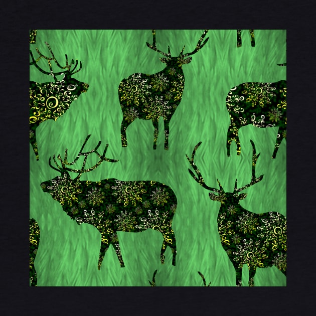 Christmas Ornament Bucks on Green Grass by ArtticArlo